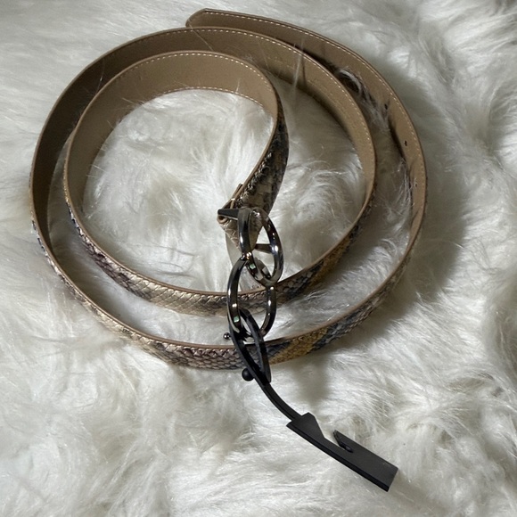 Express Tan and Black Snake Print Belt - Picture 1 of 6